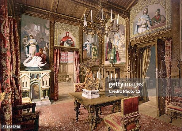 The dining room in Neuschwanstein Castle.