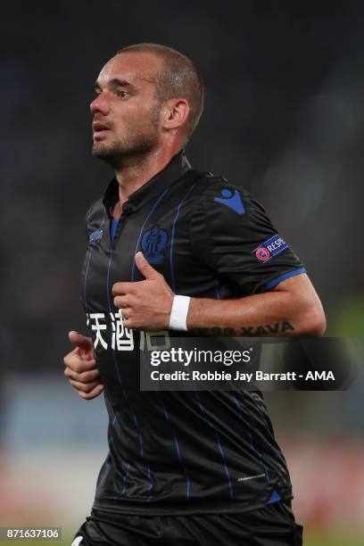 Wesley Sneijder of Nice during the UEFA Europa League group K match between Lazio Roma and OGC Nice at Stadio Olimpico on November 2, 2017 in Rome,...