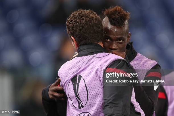 Mario Balotelli of Nice during the UEFA Europa League group K match between Lazio Roma and OGC Nice at Stadio Olimpico on November 2, 2017 in Rome,...