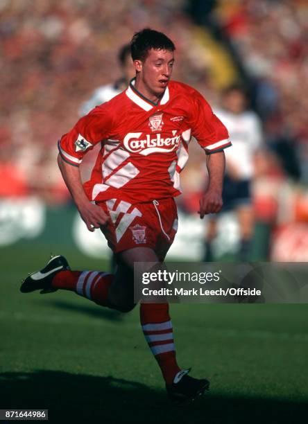 April 1995 Wembley: Football League Cup Final : Bolton Wanderers v Liverpool FC: Robbie Fowler of Liverpool