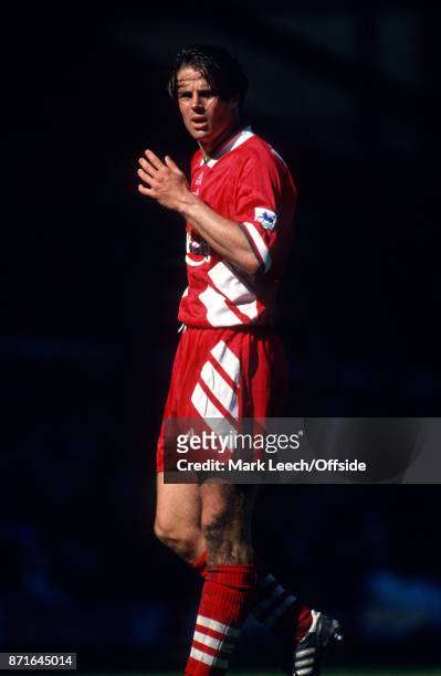 April 1994 Liverpool : Premier League Football: Liverpool v Norwich City : Jamie Redknapp of Liverpool FC