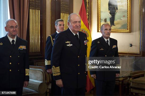 King Juan Carlos presides over the annual meeting of the Naval Museum on November 8, 2017 in Madrid, Spain.