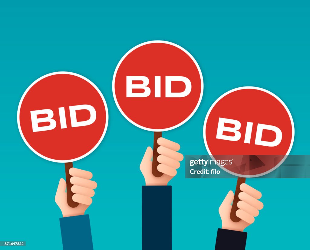Bidder Auction Paddles High-Res Vector Graphic - Getty Images