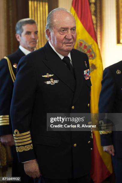 King Juan Carlos presides over the annual meeting of the Naval Museum on November 8, 2017 in Madrid, Spain.