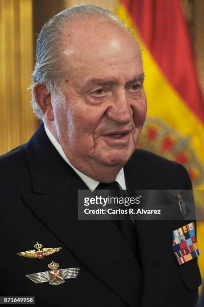 King Juan Carlos presides over the annual meeting of the Naval Museum on November 8, 2017 in Madrid, Spain.