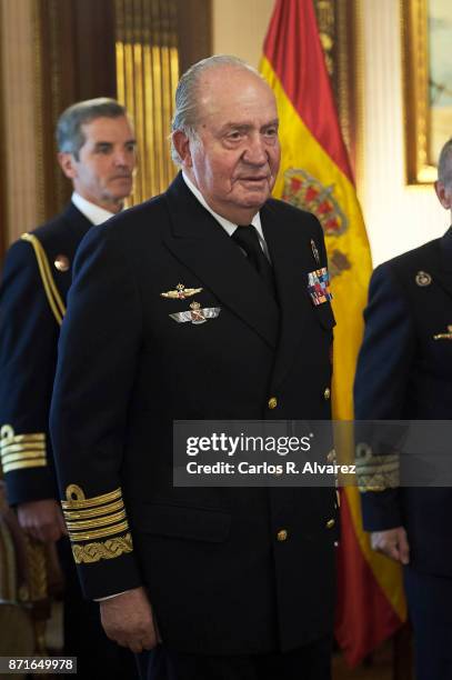 King Juan Carlos presides over the annual meeting of the Naval Museum on November 8, 2017 in Madrid, Spain.