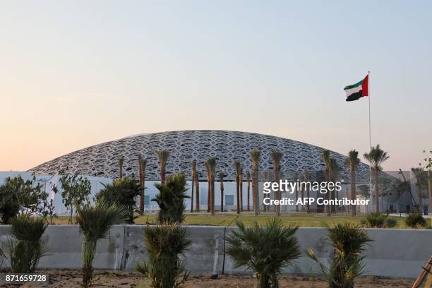View of the exterior of the Louvre Abu Dhabi museum on November 8, 2017. More than a decade in the making, the Louvre Abu Dhabi opens its doors...