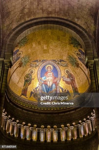 st. nicholas portrait in monaco cathedral. - st nicholas cathedral stock-fotos und bilder