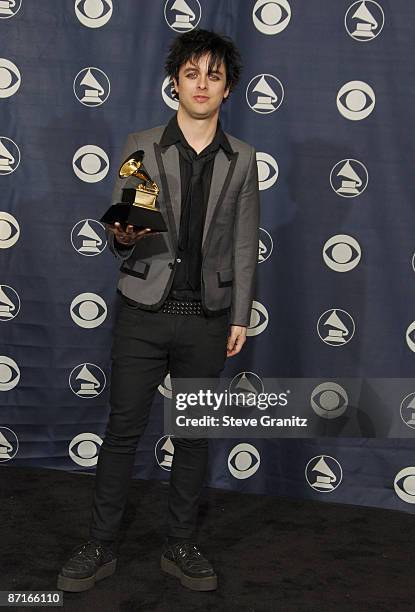 Billie Joe Armstrong of Green Day, winner of Record Of The Year for "Boulevard Of Broken Dreams"