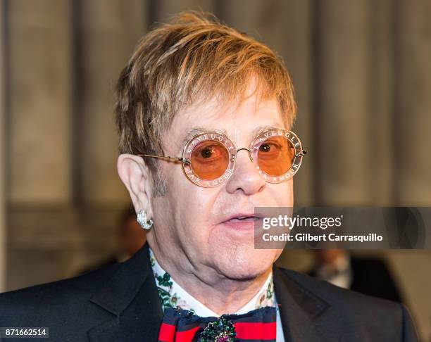 Sir Elton John attends Elton John AIDS Foundation Commemorates Its 25th Year And Honors Founder Sir Elton John During New York Fall Gala at Cathedral...