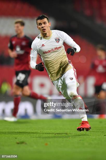 Alfredo Morales of FC Ingolstadt 04 in action during the Second Bundesliga match between 1. FC Nuernberg and FC Ingolstadt 04 at Max-Morlock-Stadion...