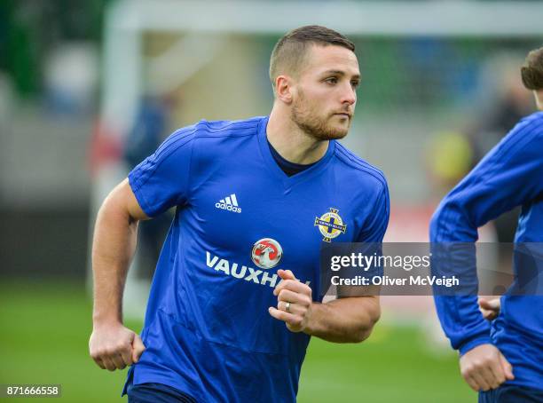 Belfast , United Kingdom - 8 November 2017; Conor Washington during Northern Ireland squad training at Windsor Park in Belfast.