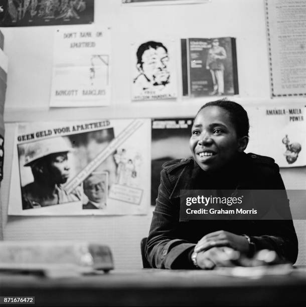 South African politician and anti-apartheid activist Nkosazana Dlamini-Zuma, during her exile in the UK, 20th June 1977.