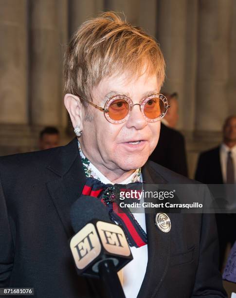 Sir Elton John attends as Elton John AIDS Foundation Commemorates Its 25th Year And Honors Founder Sir Elton John During New York Fall Gala at...