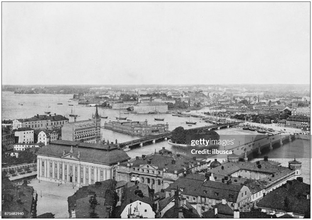 Antique photograph of World's famous sites: Stockholm