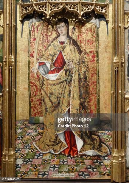 Altarpiece of Saint Ursula and the eleven thousand virgins by Joan Reixach Spanish painter and miniaturist. Dated 15th Century.