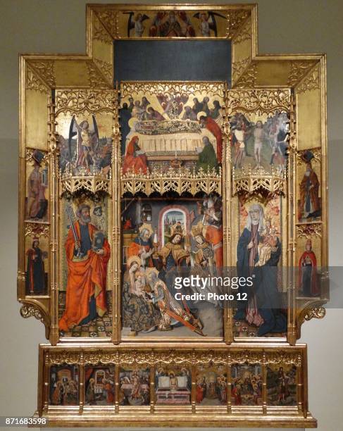 Altarpiece of the Epiphany by Joan Reixach Spanish painter and miniaturist. Dated 15th Century.