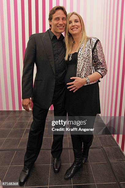 Designer Jette Joop and boyfriend Christian Eisen attend the Montblanc vernissage at the Kunsthalle on May 13, 2009 in Hamburg, Germany.