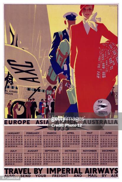 Imperial Airways year view calendar for 1935.