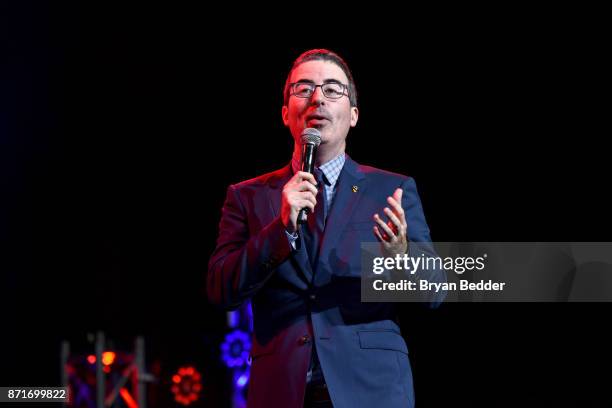 John Oliver speaks onstage during the 11th Annual Stand Up for Heroes Event presented by The New York Comedy Festival and The Bob Woodruff Foundation...