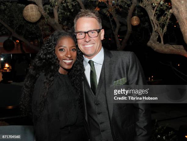 Rutina Wesley and Erik Logan attend the taping of 'Queen Sugar After-Show' after party on November 7, 2017 in Los Angeles, California.