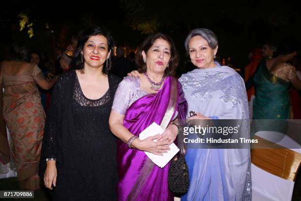 Rukmini and Rupika Chawla with actress Sharmila Tagore during the fundraiser for Lepra India Trust at the residence of the British High Commissioner...
