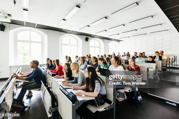 university lecture hall full of students - lecture hall bildbanksfoton och bilder