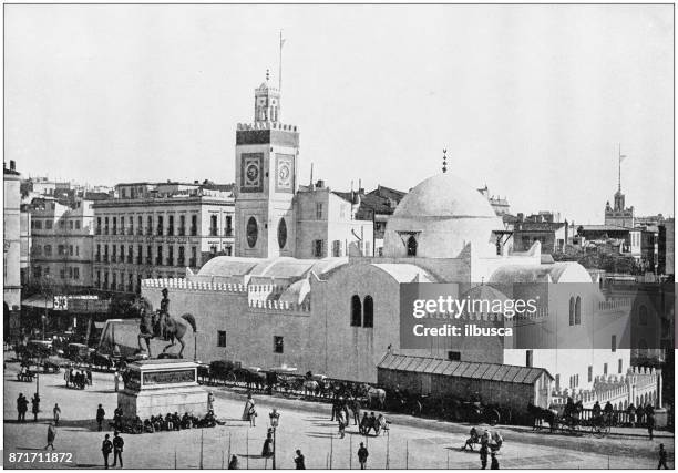 illustrations, cliparts, dessins animés et icônes de antique photo des sites célèbres du monde : alger - algeria archive