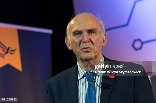 Liberal Democrat leader and former Business Secretary Vince Cable gives a speech in City of London on economic challenges ahead of Autumn Budget and...