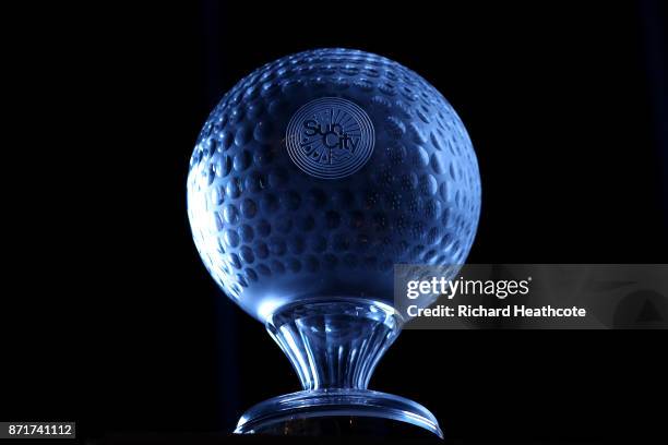 The Nedbank Golf Challenge Trophy on display at the Champions Dinner ahead of the 2017 Nedbank Golf challenge at Gary Player CC on November 07, 2017...