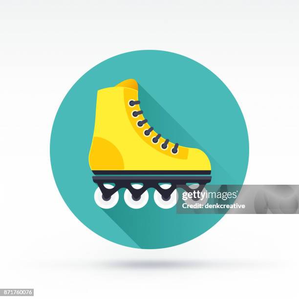rollerskate icon - inline skate stock illustrations