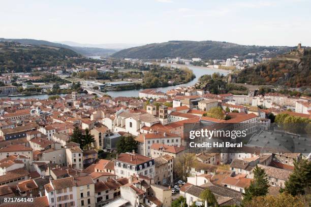 view of vienne france - river rhone stock pictures, royalty-free photos & images