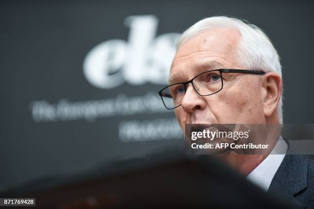 Jiri Drahos, former Czech Science Academy head and candidate in the next Czech presidential election takes part in a pre-election debate on November...