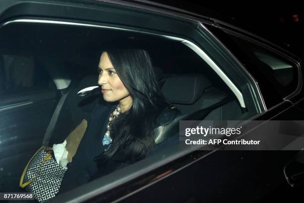 Britain's International Development Secretary Priti Patel leaves no 10 Downing Street in London on November 8 Britain's International Development...