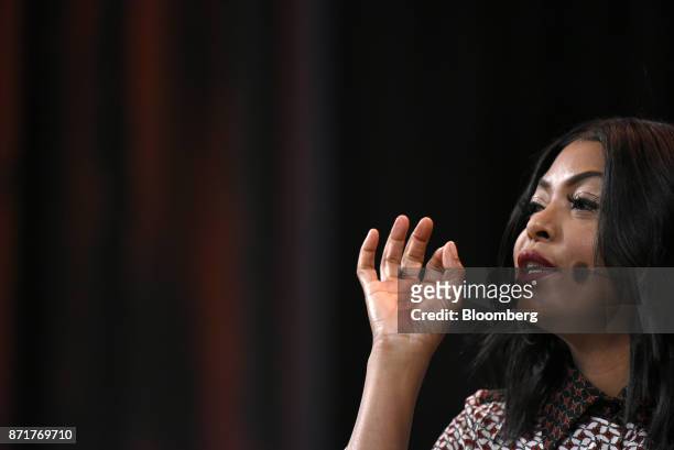 Actress Taraji P. Henson, speaks during the Dreamforce Conference in San Francisco, California, U.S., on Wednesday, Nov. 8, 2017....