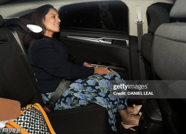 Britain's International Development Secretary Priti Patel leaves no 10 Downing Street in London on November 8 - Britain's International Development...