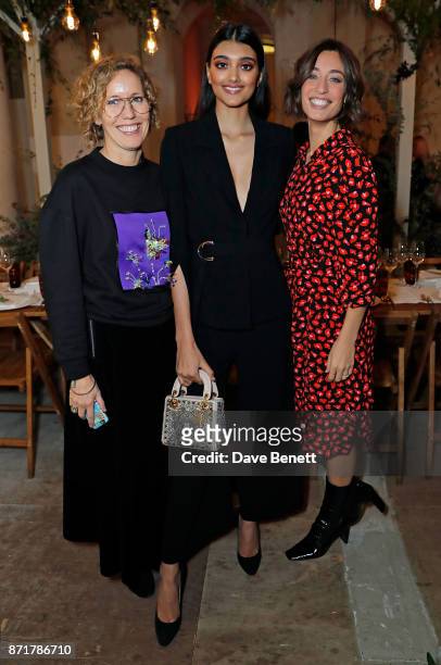 Gemma Metheringham, NEELAM GILL and Laura Jackson attend the launch dinner of Label/Mix co-hosted by Laura Jackson at Somerset House on November 8,...