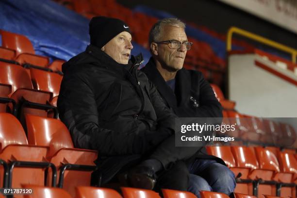 Han Berger, general director Eric Gudde of KNVB during a training session prior to the friendly match between Scotland and The Netherlands on...