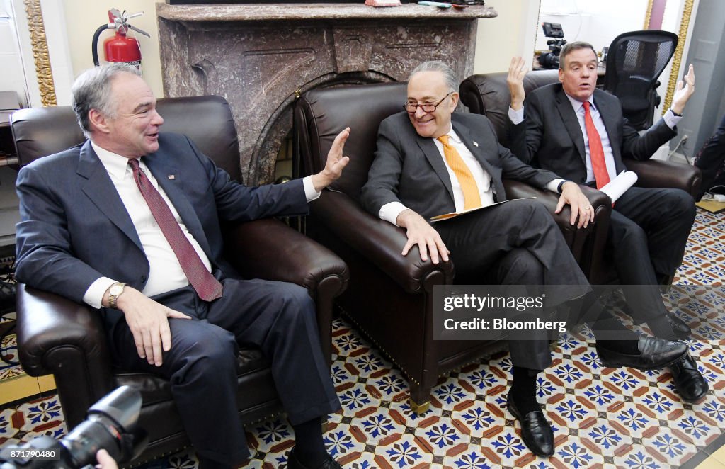 Senators Schumer, Kaine And Warner Brief Reporters On Tax Reform And Election Results