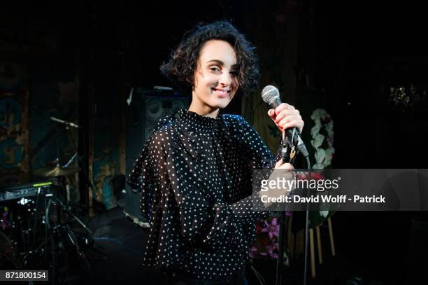 Barbara Pravi performs at Le Reservoir on November 8, 2017 in Paris, France.