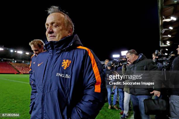 Coach Dick Advocaat of Holland is talking to the Dutch Press where he anounce to resign as Coach of the Dutch national team during the match between...