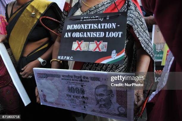 Indian Political Party Congress Supporter a the part in the protest rally and celebrates the Black Day and protest against BJP Government As...