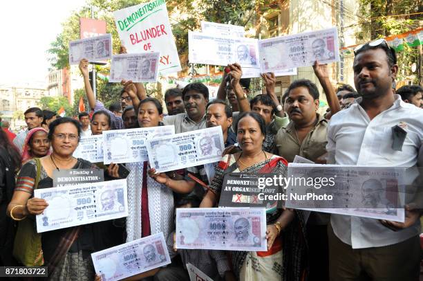 Indian Political Party Congress Supporter a the part in the protest rally and celebrates the Black Day and protest against BJP Government As...