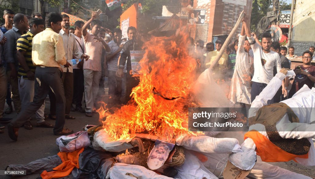 Indian Political party TMC protest against Modi Goverment