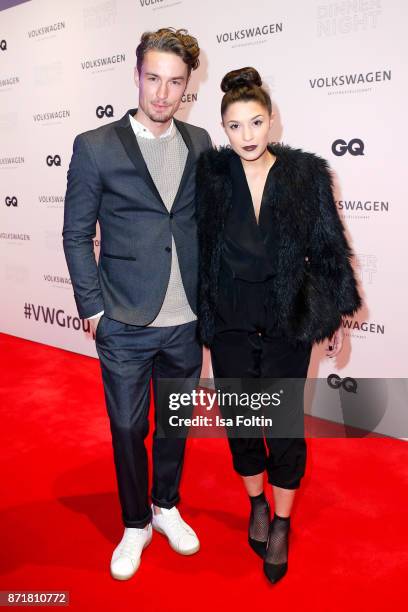 Simon Lohmeyer and his girlfriend Amina Heinemann attend the Volkswagen Dinner Night prior to the GQ Men of the Year Award 2017 on November 8, 2017...