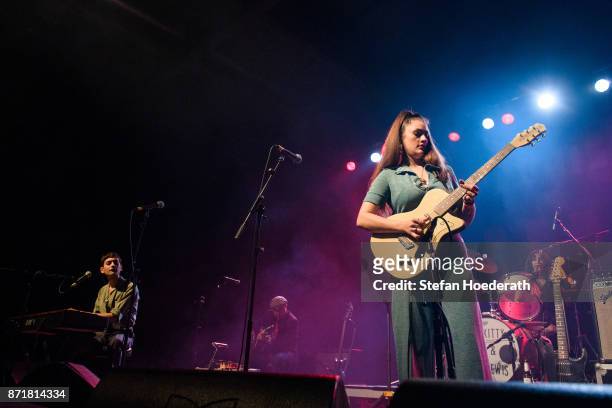 Lewis, Kitty and Daisy Durham of Kitty Daisy And Lewis performs live on stage during a concert at Columbiahalle on November 8, 2017 in Berlin,...