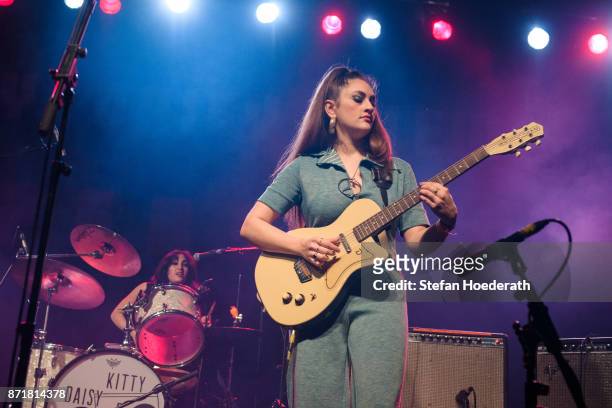 Daisy and Kitty Durham of Kitty Daisy And Lewis performs live on stage during a concert at Columbiahalle on November 8, 2017 in Berlin, Germany.