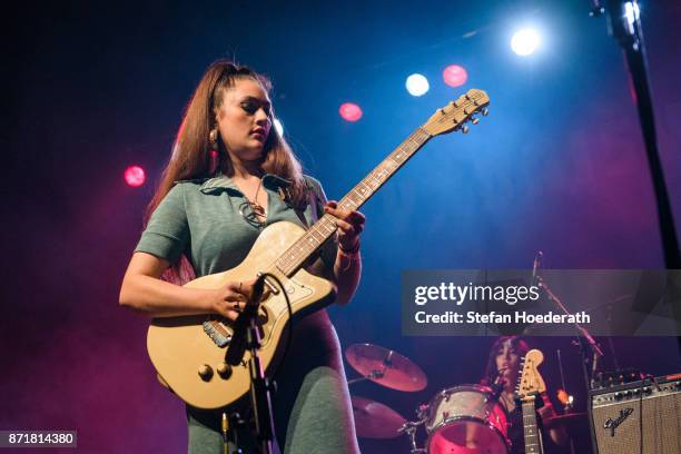 Kitty and Daisy Durham of Kitty Daisy And Lewis performs live on stage during a concert at Columbiahalle on November 8, 2017 in Berlin, Germany.