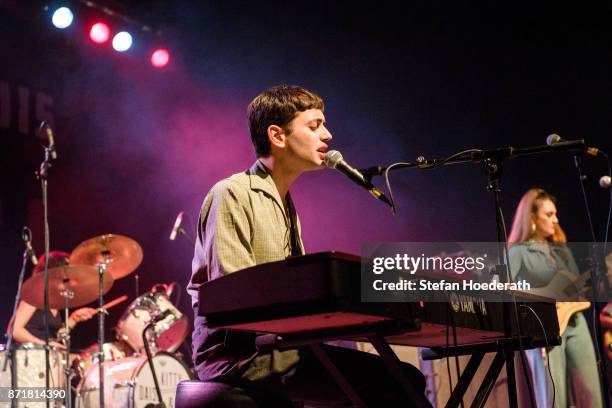 Lewis and Kitty Durham of Kitty Daisy And Lewis performs live on stage during a concert at Columbiahalle on November 8, 2017 in Berlin, Germany.