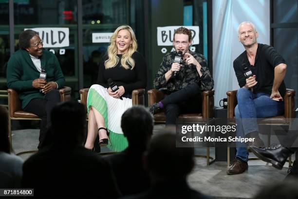 Actors Clarke Peters, Abbie Cornish and Caleb Landry Jones, and filmmaker Martin McDonagh discuss "Three Billboards Outside Ebbing, Missouri" at...